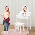 thumbnail image 1 of Vanity Set with Mirror and Drawers - Princess Makeup Dressing Table and Stool Playset, 1 of 7