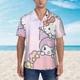 thumbnail image 2 of Lsque Sanrio Pattern Hawaiian Shirt for Men Unisex Summer Beach Casual Short Sleeve Cotton Linen Button Down Shirts-X-Large, 2 of 6