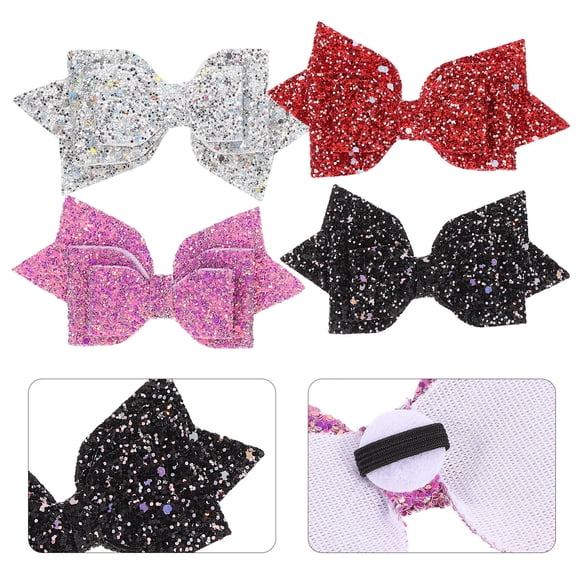TABLZONE 4pcs Glitter Bow Straw Topper Artificial Drinkware Charm
