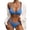 Dark Blue, variant on Women's Two Piece Swimsuit Ribbed Trim Solid Color Bikini Set for Swimming Beach Pool Summer,Army Green,S