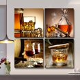thumbnail image 2 of Canvas wall Art For Kitchen Dining Room Wall Decor Still Life Wine Glass Wall Paintings Ready To Hang For Home Decor Pub Restaurant Mural Framed Pictures Posters Prints Artwork 16" X 16"4 Piece, 2 of 6