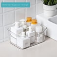 thumbnail image 4 of Organizador de plástico transparente de 4 piezas, bandeja organizadora versátil para cajones de cocina, para escritorio, maquillaje, baño, despensa de cocina, 4 of 4