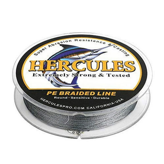 HERCULES Super Strong 300M 328 Yards Braided Fishing Line 40 LB Test for Saltwater Freshwater PE Braid Fish Lines 4 Strands - Grey, 40LB (18.1KG), 0.32MM