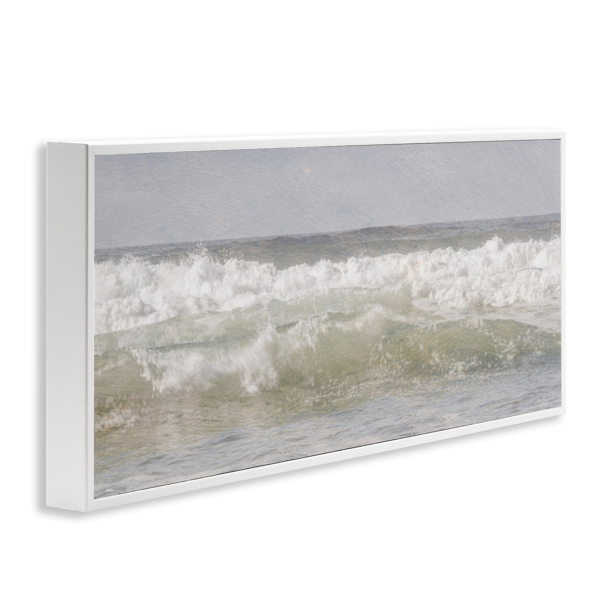 Stupell Industries Panoramic Breaking Waves White Framed Giclee Art, design by Melissa McClain