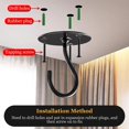 thumbnail image 2 of Nvzi Juego de 6 ganchos de techo para colgar macetas, incluye accesorios de instalación. Gancho para lámpara colgante con forma de rama, fácil de instalar, con tornillos y tubo de expansión (negro)., 2 of 5