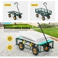 thumbnail image 6 of SPECSTAR Mesh Steel Garden Cart with Removable Sides, 34"×18" with 8 inch Wheels, 550 Lbs Capacity (Green), 6 of 7