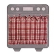 thumbnail image 2 of BBilaBu Checkered Oven Skirt for Farmhouse Kitchen Decor, Stove Cover Skirt with Ribbon Ties, Drill-Free Installation, 2 of 7