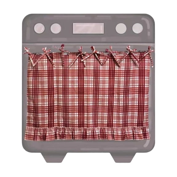 BingTong Oven Skirt Curtain For Door, Handmade Oven Skirts, Oven Curtain Tie Top, Farmhouse Kitchen Decor, Heat-Resistant, Hide Clutter, For Oven,Dishwashers, Washing Machine C
