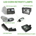 thumbnail image 5 of 115W LED Shoebox Corn Retrofit Lamps - 5000K Daylight - Rotatable E39 Mogul Base - 15500 LM (500W MH Equiv.) - 180° LED Paddle Bulb - Retrofitting Parking Lot Wall Pack Flood Light, 5 of 7