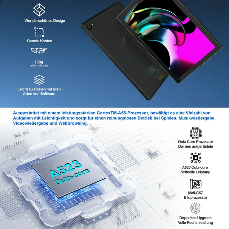 Android 14 Tablet, 10.1 inch Tablets with 1280 * 800 IPS HD