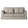 thumbnail image 2 of Sunset Trading Americana Box Cushion Fabric Slipcovered Sofa in Light Gray, 2 of 4