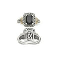 thumbnail image 5 of Black Onyx Ring in Rhodium Plated Sterling Silver with 14K Gold Accent for Women, 5 of 6
