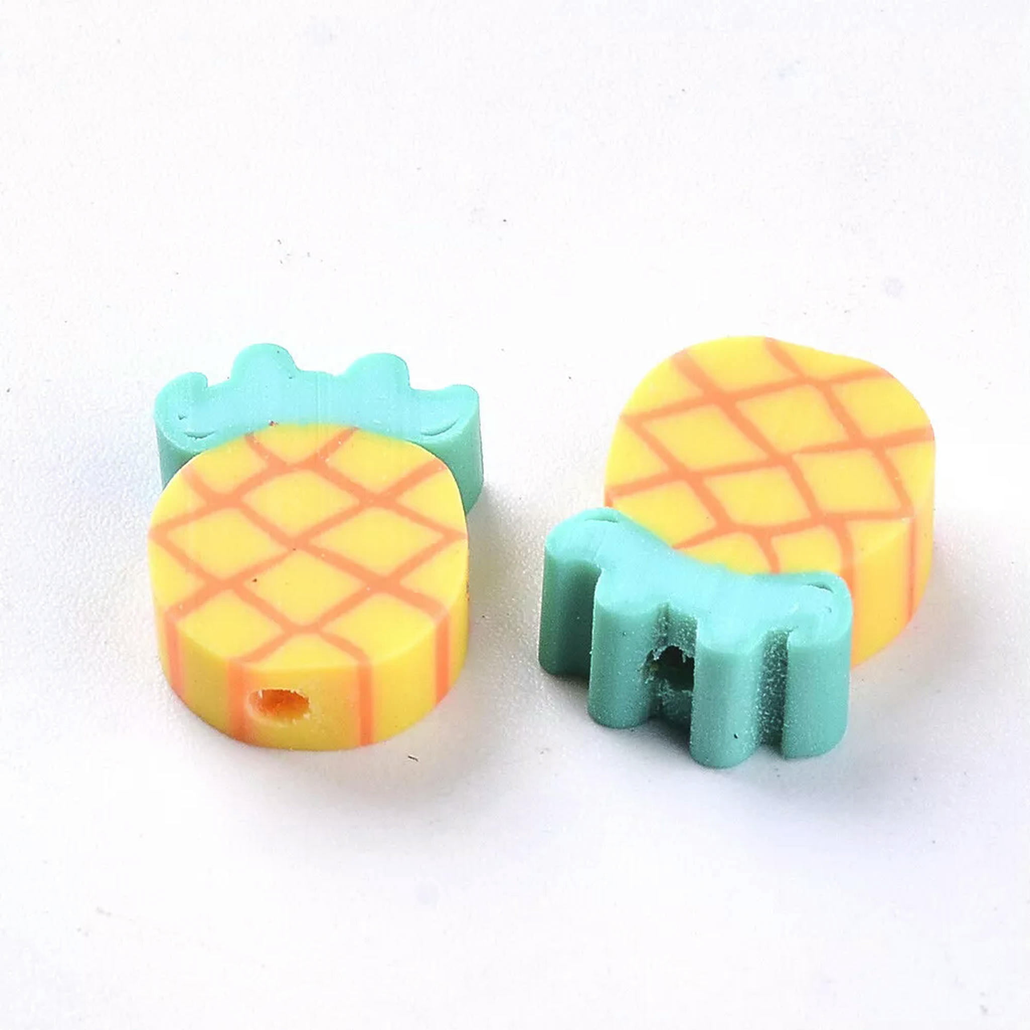 EOEMY 500Pcs Mixed Handmade Polymer Clay Fruit Beads Cute Colorful Loose Spacer 8~14mm