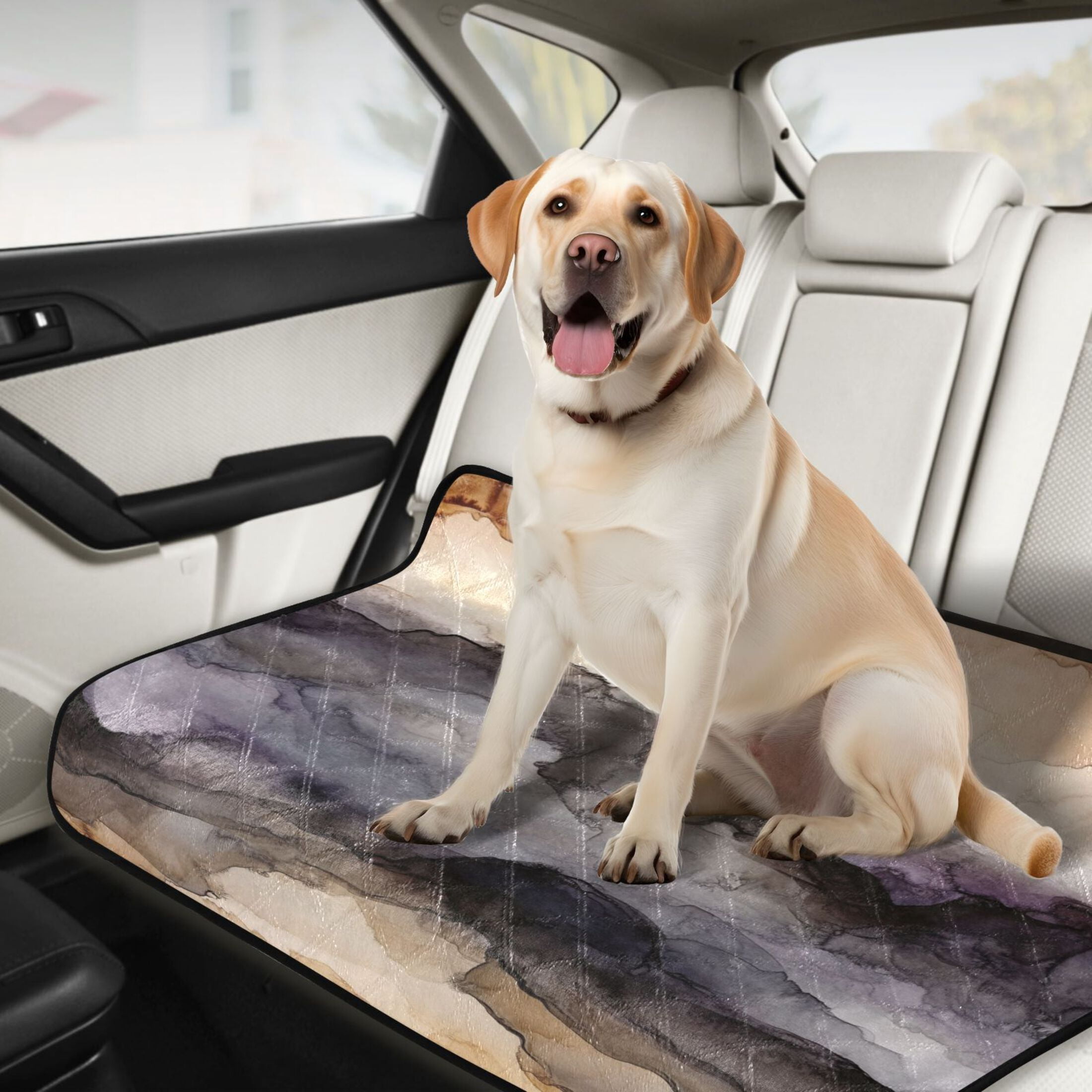 Qxltty Dark Brown Marble Cat litter Pads Pet Set of 3 Diaper Mats Center Anti-leakage Layer Absorbent Soft and Comfortable