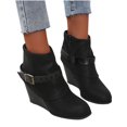 thumbnail image 4 of Botas de tacón alto para mujer, informales, con cordones, cremallera, Color sólido Wmkox8yii hfjk462, 4 of 9