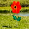 thumbnail image 2 of In The Breeze 2742 — Red Sunflower with Leaves 19-inch Ground Spinner — Colorful Garden and Yard Wind Spinner, 2 of 5