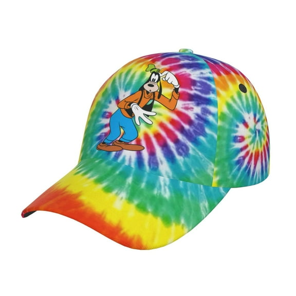 Unisex Goofy Cartoon Look Colorful Tyedye Adjustable Sports Dad Hat Trucker Baseball Cap For Running Outdoor Travel