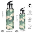 thumbnail image 2 of Yayeee 20oz Insulated Water Bottle Double Wall Stainless Steel with Flip Straw Lid, Green Wave Pattern, 2 of 7