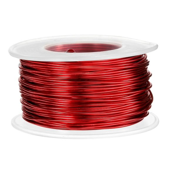 Uxcell 18 Gauge Aluminum Craft Wire 1.0mm 98.5ft Flexible Bendable Anodized Metal Jewelry Sculpting Wire for Jewelry Making Modelling Craft DIY, Red