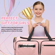 Dance Bag with Garment Rack - 28Collapsible Rolling Competition Dance Duffle Bag Lightweight Costume Wheeled Suitcase for Dancers Shows Livestreamer Athletes