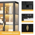thumbnail image 4 of DWVO 71.8" H Tall Storage Cabinet with LED Light, Display Cabinet with Glass Door, 4 Shelves Curio Cabinet Trophy Display Case, Storage/Organization for Home Office, 4 of 10