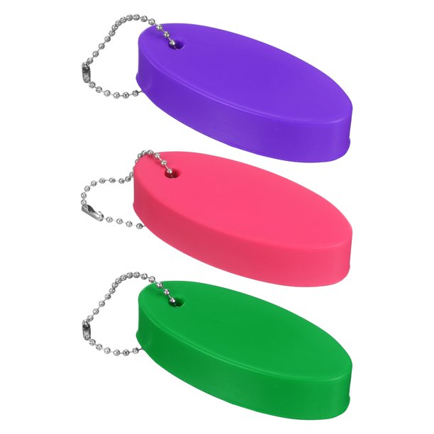 Uxcell 3 llaveros flotantes de espuma PU, impermeables para deportes acuáticos, verde/púrpura/rojo rosa