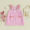 thumbnail image 4 of Gupgi Robe Salopette de Pâques pour Tout-Petites Filles 0-4 Ans Enfants Rose Sans Manches Dessin Animé Rabbit Imprimé de Fleurs Robe d'Été, 4 of 9