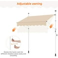 thumbnail image 6 of Yaheetech Manual Retractable Awning, 78"×118" Outdoor Sunshade Shelter Angle & Height Adjustable NO Drilling Patio Door Window Awnings, Canopy with UV Protection for Backyard, Beige, 6 of 18