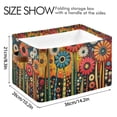 thumbnail image 4 of Yayeee Canvas Storage Basket with Handles for Shelves Fabric Bins Closet Organizer, Red Colorful Flowers with Dots, 4 of 8