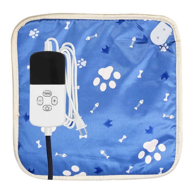 Binwennn Tapis Chauffant pour Chien et Chat Imperméable avec Minuterie Lit Chauffant pour Chat Intérieur Extérieur Résistant à la Mastication Voyage Chiot