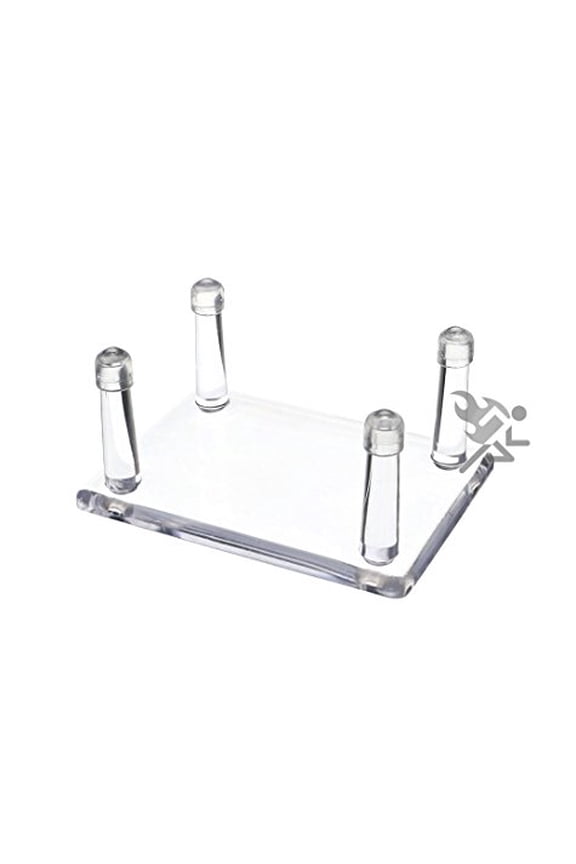 3.4" Four-Peg Display Stands Holder with Anti-Scratch Guards for Hunting Decoys, Minerals, & Fossils, 2 Pack