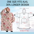 thumbnail image 4 of Oversized Wearable Blanket Hoodie,Strawberry Princess Pattern Sherpa Blanket Hoodie with Super Pockets,Super Warm Fuzzy Pullover for Women & Men, 4 of 6