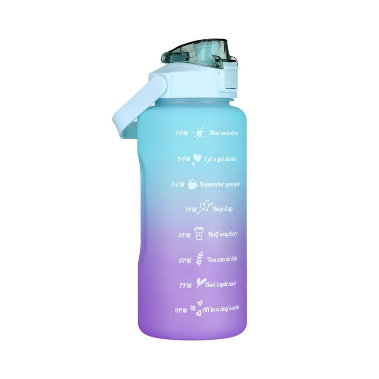  Aqulea 64 Oz Glass Water Bottle with Straw - Half Gallon Water  Bottle with Straw – 2L BPA Free - Large Motivational Time Insulated Water  Bottle with Handle and Sleeve 