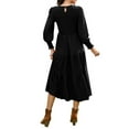 thumbnail image 2 of Mengpipi Womens Casual Long Sleeve Midi Dresses Smocked Flowy Tiered Dress Blue, Size 16-18, 2 of 7