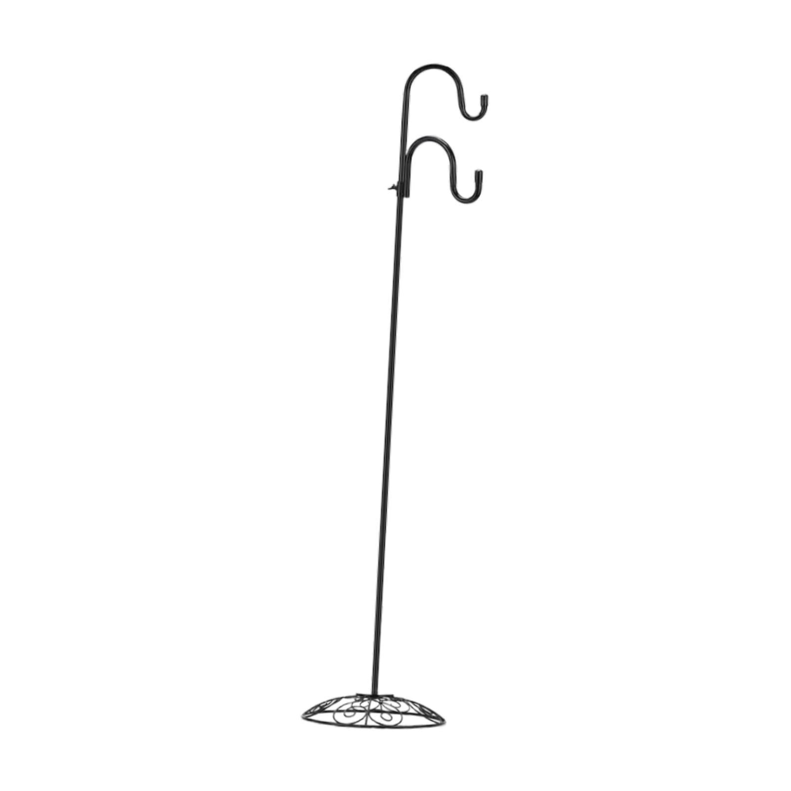 Shepherds Hook Stand Wind Chime Flower Pot Holder with Rustproof Iron for Indoor Outdoor Lawn Spaces
