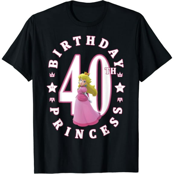 Hot Trending super cartoon Princess Peach 40th Birthday Princess Portrait T-Shirt Vintage Tee -Birthday Gifts