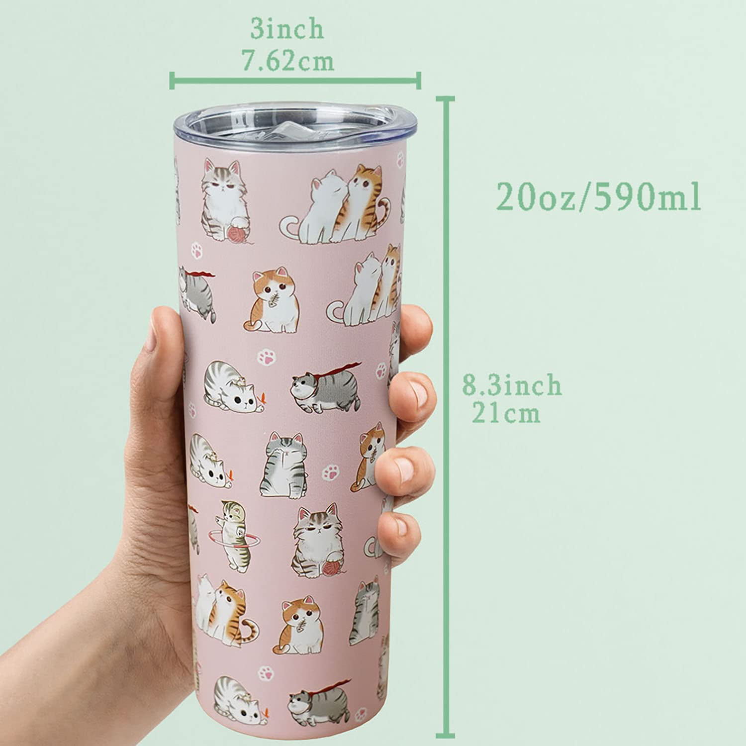 20oz Panda Tumbler Cup with Lid Double Wall Vacuum Insulated Tumblers  Coffee Travel Mug Cup Birthday Gifts - AliExpress