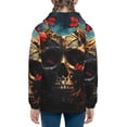 thumbnail image 6 of Naloa Artistic Flower Butterfly Skull Teenage Zipper Hoodie, Long Sleeve Zip Up Hoodies Casual Jackets Tops for 7-12 Years-, 6 of 6