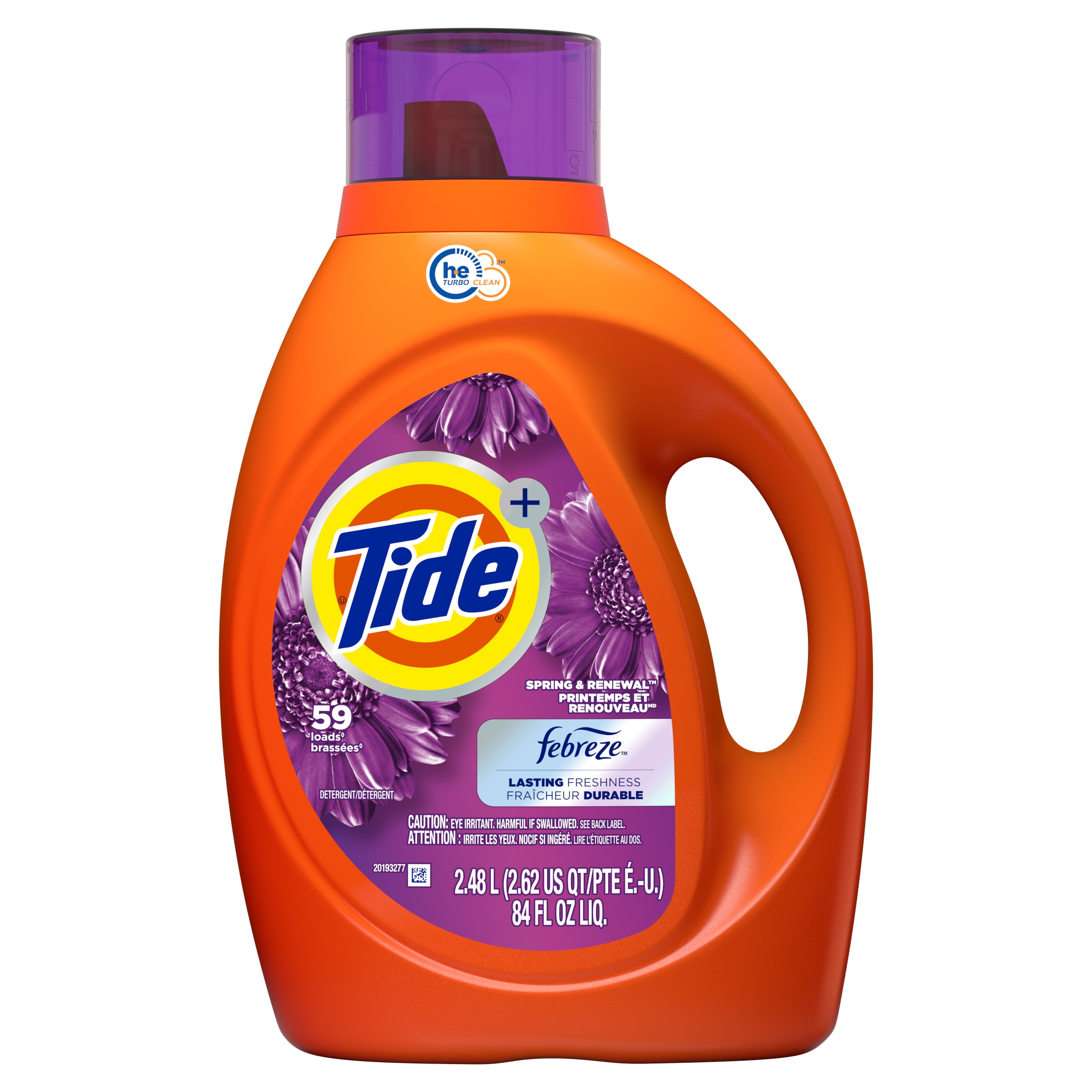 Tide Ultra Febreze Liquid Laundry Detergent, Spring & Renewal Scent, 84 fl oz, 59 Loads