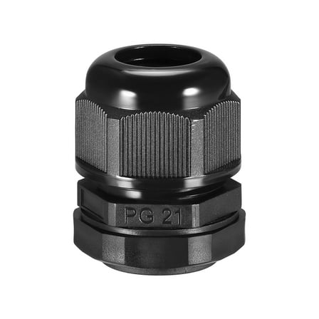 PG21 Cable Gland 2 Holes Waterproof IP68 Nylon Joint Adjustable Locknut for 6.4-8.7mm Dia
