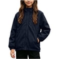 thumbnail image 2 of Mifsaly Girls Boys Windbreaker Jacket Lightweight Zip Up Raincoat with Pockets Long Sleeve Windproof Outerwear for Fall Spring Hiking, 2 of 7