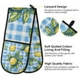 thumbnail image 2 of Yayeee Double Oven Mitt Kitchen Heat Resistant Baking 35" x7" Quilted Glove, Cartoon Plaid Lemon, 2 of 6