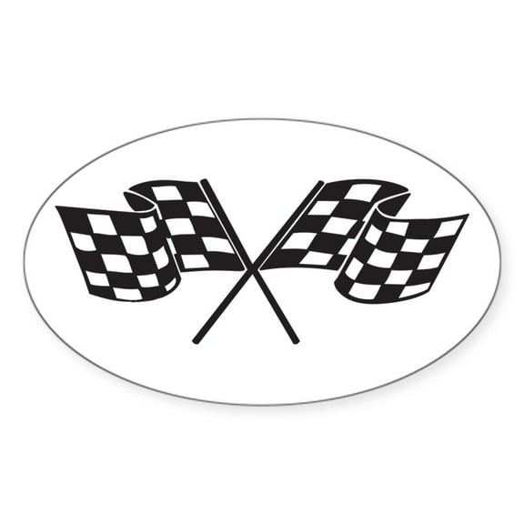CafePress - Checkered Flag, Race, Racing, Motorsports Sticker - Sticker (Oval)