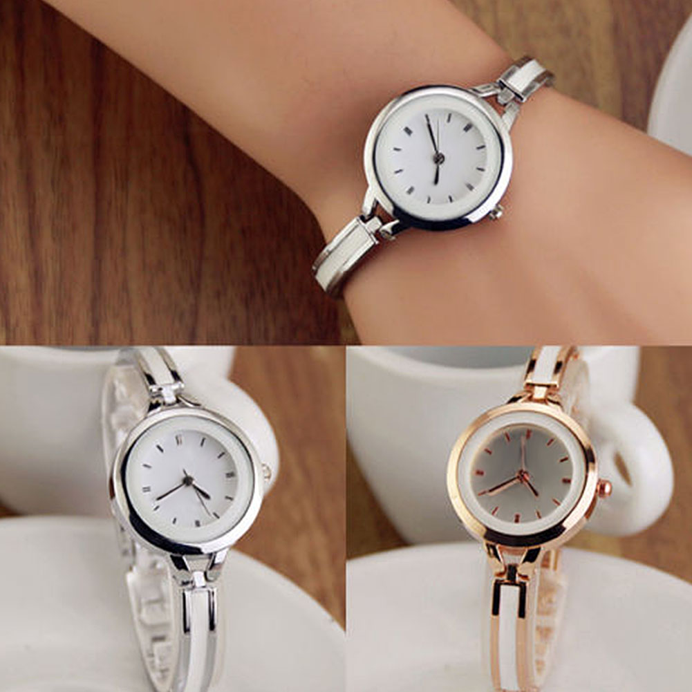 Womens Fashion Quartz Bangle Cuff Wrist Bracelet Watch,Elegant Alloy ...