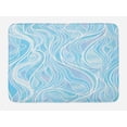 thumbnail image 1 of Seafoam Bath Mat, Stained Glass Patterned Ornamental Design Wavy Stripes Abstract Composition, Plush Bathroom Decor Mat with Non Slip Backing, 29.5" X 17.5", Blue Pale Muave, by Ambesonne, 1 of 2