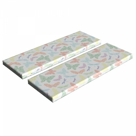 

Dragonfly Bench Cushion Set of 2 Colorful Different Sized Speckled Butterfly and Dragonfly Wings Image Standard Size Foam Pad and Decorative Cover Multicolor by Ambesonne