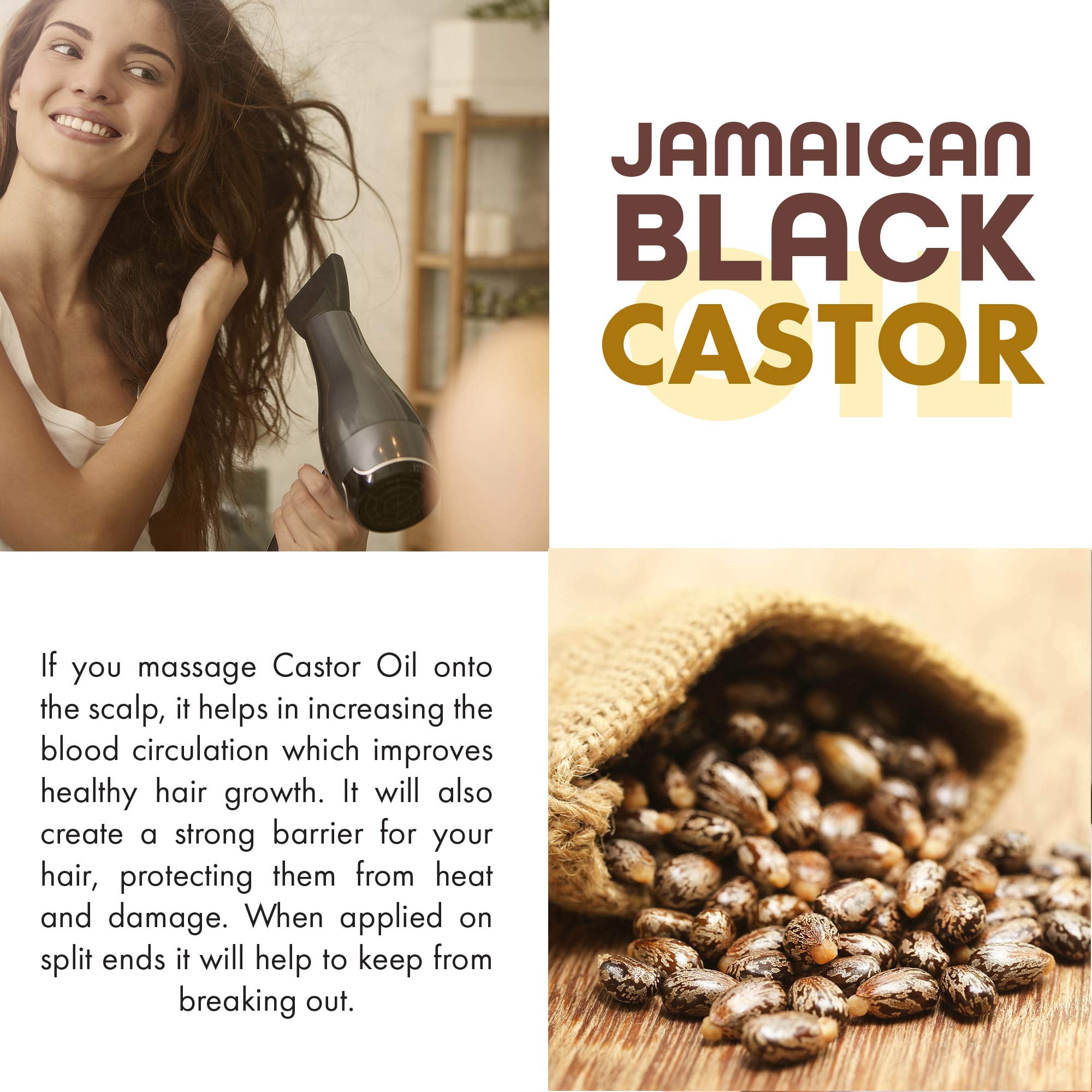 Jamaican Black Castor Oil Hair Growth Hair Oil Edge Control Hair Growth Products Beard Growth Oil Natural Hair Products Cold Pressed Caster Oil Organic Pure Jamaican Black Castor Oil Organic 1 Gallon