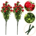 thumbnail image 4 of 6 piezas de ramas de cerezo artificiales, tallos de fruta de cerezo rojo falsos para decoración del hogar, simulación de fruta roja para decoración de escritorio de fiesta y arreglos florales, 4 of 4