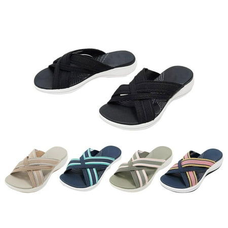 

Women s Slip on Slides Sandals Comfy Cross Slide Sandals Shoes