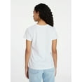 thumbnail image 3 of Time and Tru Women's Slub Crewneck Tee with Short Sleeves, Sizes XS-XXXL, 3 of 5